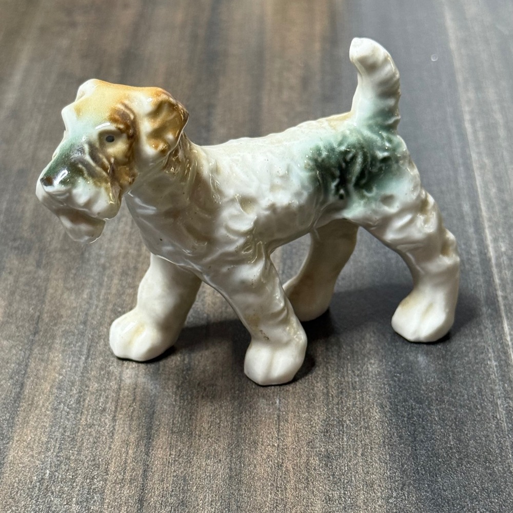Vintage Ceramic‎ Dog Figurine Wire Fox Terrier Collectible Decor Small